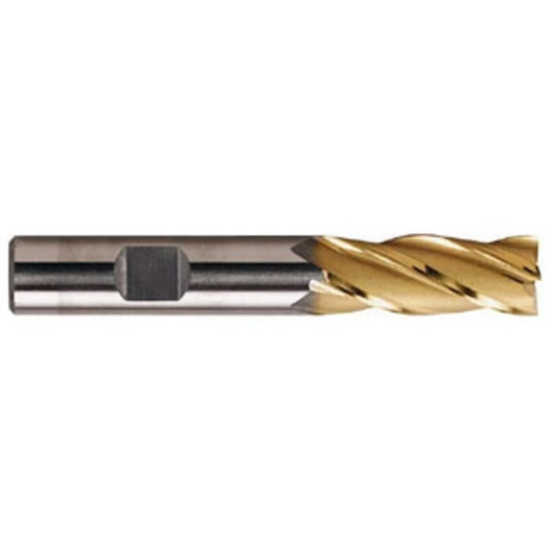 Value Collection 1-1/4, 2 LOC, 1 Shank Diam, 4-1/2 OAL, 6 Flute, High Speed Steel Square End Mill Single End, TiN Fin...